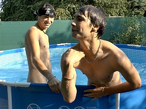 Enjoy summer fun in the pool with Aston twins