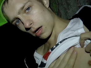 Handjob in the dark forest