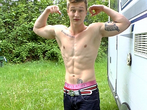 Caravan Boys 2014 - Posing and Flexing Outdoors