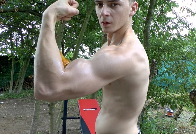 Summer Outtakes - Shower and Flexing