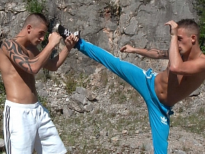 Twins Exclusive - Flexing and Sparring